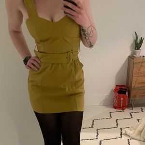 Urban outfitters chartreuse linen dress